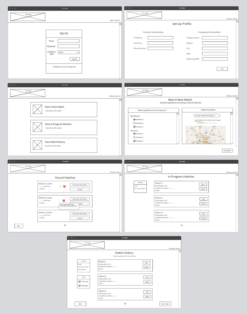 tcc wireframes